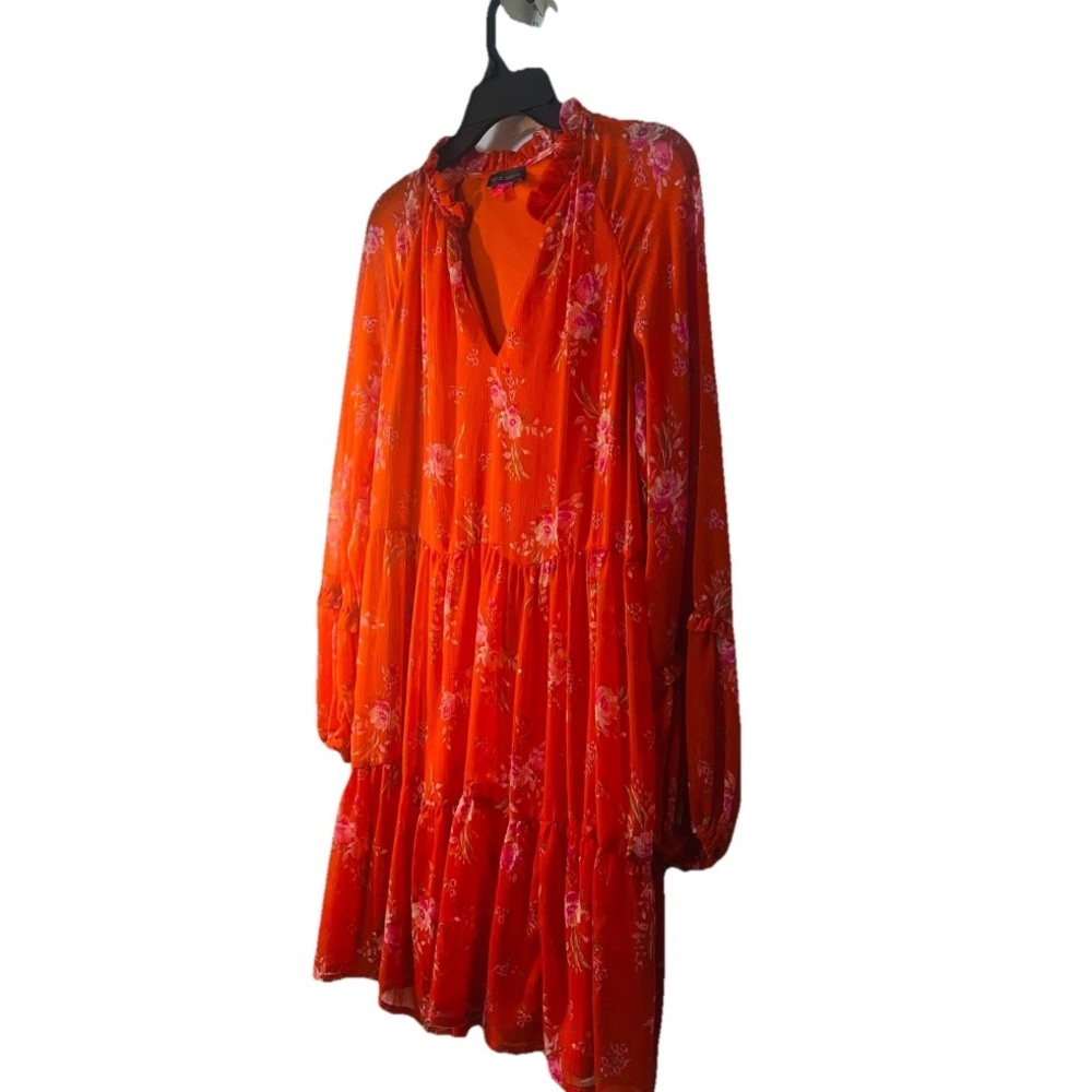 Vince Camuto Vibrant Orange Floral Dress - Picture 3 of 5